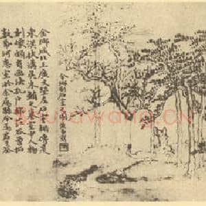清代 黄易国画作品《山水图(二)》摘自 南画大成 续集二