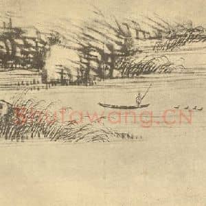 清代 奚冈国画作品《山水图(八)》摘自 南画大成 续集二