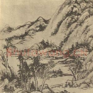 清代 秦炳文国画作品《山水图(十四)》摘自 南画大成 续集二