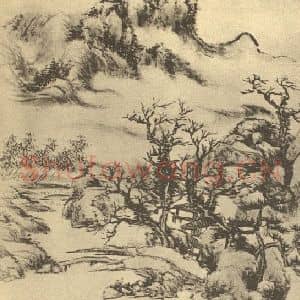 清代 秦炳文国画作品《山水图(十五)》摘自 南画大成 续集二