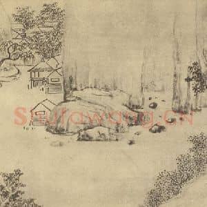 清代 吴大澂国画作品《山水图(六)》摘自 南画大成 续集二
