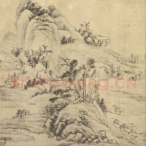 清代 吴大澂国画作品《山水图(十九)》摘自 南画大成 续集二