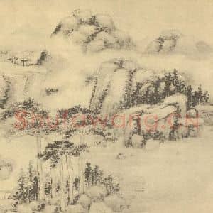 清代 陆恢国画作品《山水图(十)》摘自 南画大成 续集二