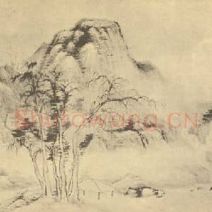 清代 陆恢国画作品《山水图(十六)》摘自 南画大成 续集二