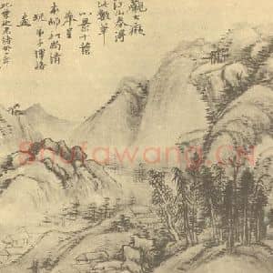 清代 陆恢国画作品《山水图(十八)》摘自 南画大成 续集二