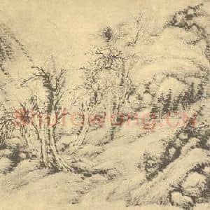 清代 顾麟士国画作品《山水图(七)》摘自 南画大成 续集二