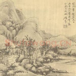 清代 顾麟士国画作品《山水图(二十一)》摘自 南画大成 续集二