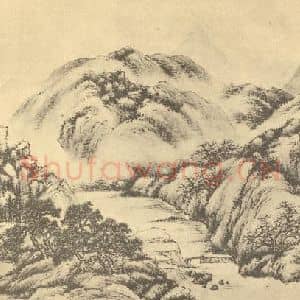 清代 顾麟士国画作品《山水图(二十四)》摘自 南画大成 续集二