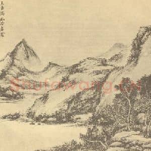 清代 顾麟士国画作品《山水图(二十五)》摘自 南画大成 续集二