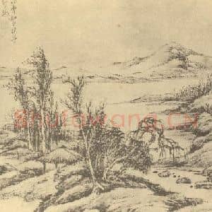 清代 顾麟士国画作品《山水图(二十八)》摘自 南画大成 续集二