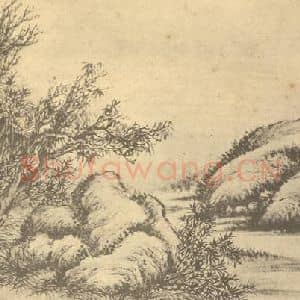 清代 顾麟士国画作品《山水图(二十九)》摘自 南画大成 续集二