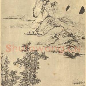 清代 吴历国画作品《山水图(七)》摘自 南画大成 续集二