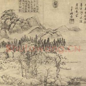 清代 王翚国画作品《山水图(五)》摘自 南画大成 续集二
