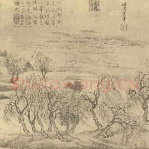 清代 王翚国画作品《山水图(六)》摘自 南画大成 续集二