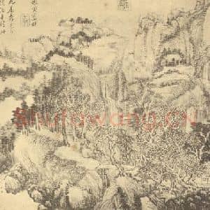 清代 王翚国画作品《山水图(八)》摘自 南画大成 续集二