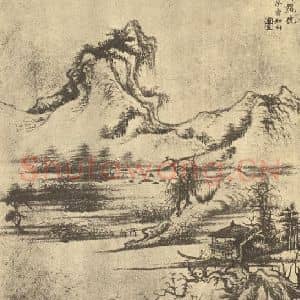 清代 王翚国画作品《山水图(十五)》摘自 南画大成 续集二