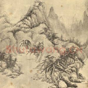 清代 王翚国画作品《山水图(十七)》摘自 南画大成 续集二