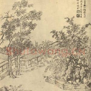 清代 王翚国画作品《山水图(二十五)》摘自 南画大成 续集二