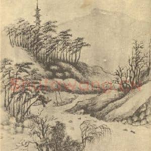 清代 周笠国画作品《山水图(一)》摘自 南画大成 续集二