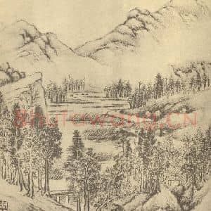 清代 周笠国画作品《山水图(五)》摘自 南画大成 续集二