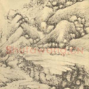 清代 周笠国画作品《山水图(八)》摘自 南画大成 续集二