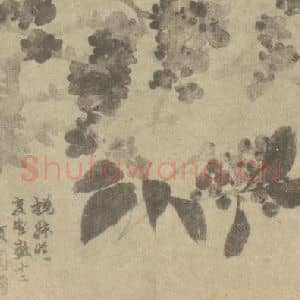 清代 赵之谦国画作品《腊梅·南天》摘自 南画大成 续集三