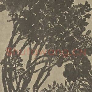 清代 吴昌硕国画作品《牡丹·水仙》摘自 南画大成 续集三