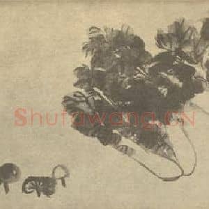 清代 吴昌硕国画作品《蔬菜》摘自 南画大成 续集三