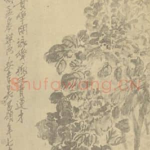 清代 吴昌硕国画作品《牡丹图》摘自 南画大成 续集三