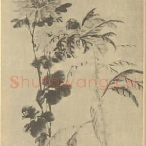 清代 吴昌硕国画作品《秋色图》摘自 南画大成 续集三