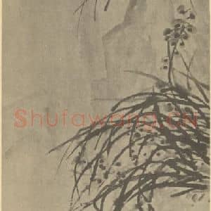 清代 吴昌硕国画作品《兰花图》摘自 南画大成 续集三