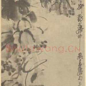 清代 吴昌硕国画作品《葡萄》摘自 南画大成 续集三