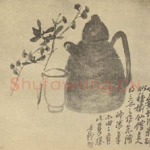 清代 吴昌硕国画作品《蕙花图》摘自 南画大成 续集三