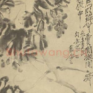 清代 吴昌硕国画作品《栀子花》摘自 南画大成 续集三