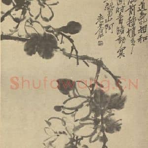 清代 吴昌硕国画作品《葡萄》摘自 南画大成 续集三