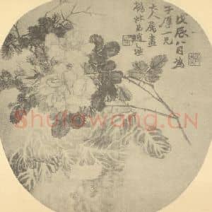 清代 赵之谦国画作品《月季·虞美人》摘自 南画大成 续集三
