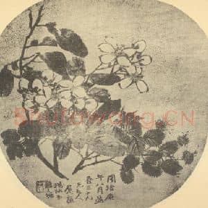 清代 赵之谦国画作品《茉莉·金丝桃》摘自 南画大成 续集三