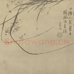 清代 汤燮国画作品《兰》摘自 南画大成 卷二