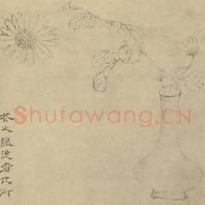 清代 边寿民国画作品《瓶菊》摘自 南画大成 卷二