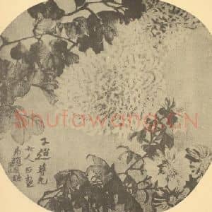 清代 赵之谦国画作品《菊》摘自 南画大成 卷二