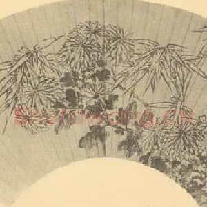 明代 王谷祥国画作品《竹菊》摘自 南画大成 卷二