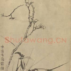 清代 金俊明国画作品《梅 陈薖 兰》摘自 南画大成 卷二