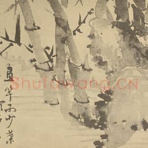 清代 瞿应绍国画作品《竹石》摘自 南画大成 卷二