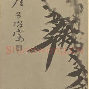 清代 瞿应绍国画作品《竹石》摘自 南画大成 卷二
