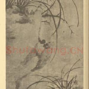 清代 释真然国画作品《兰石》摘自 南画大成 卷二