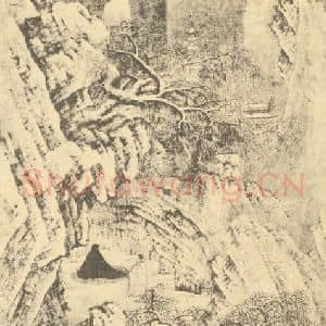 元代 元人国画作品《达磨面壁图》摘自 南画大成 续集四·补遗