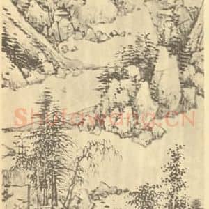 清代 朱昂之国画作品《仿子久天池赤壁图》摘自 南画大成 续集四·补遗