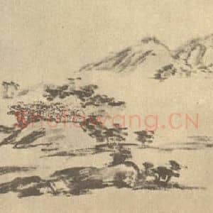 清代 翁同和国画作品《山水图(三)》摘自 南画大成 续集四·补遗