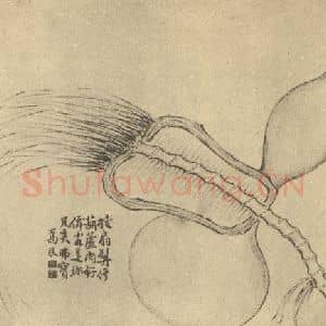 清代 边寿民国画作品《蔬果器物杂画图(七)》摘自 南画大成 续集四·补遗