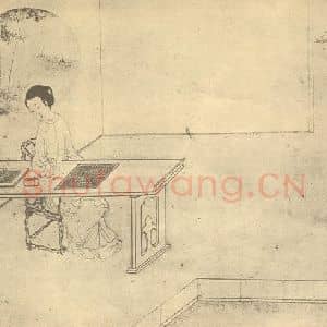 明代 仇珠国画作品《士女图》摘自 南画大成 续集四·补遗